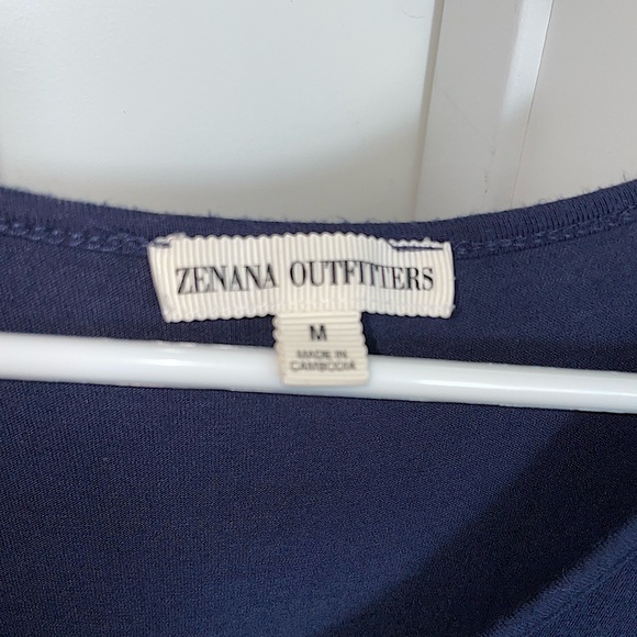 Medium Navy Blue Zenana Outfitters Short Sleeve Shirt - Picture 2 of 3